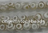 CAG6173 15 inches 14mm faceted round tibetan agate gemstone beads