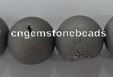 CAG6228 15 inches 20mm round plated druzy agate beads wholesale