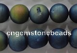 CAG6265 15 inches 14mm round plated druzy agate beads wholesale