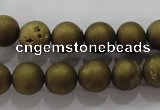 CAG6273 15 inches 10mm round plated druzy agate beads wholesale