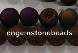 CAG6303 15 inches 10mm round plated druzy agate beads wholesale
