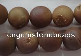 CAG6325 15 inches 14mm round plated druzy agate beads wholesale
