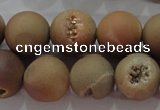 CAG6328 15 inches 20mm round plated druzy agate beads wholesale