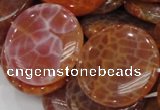 CAG634 15.5 inches 40mm coin natural fire agate beads wholesale
