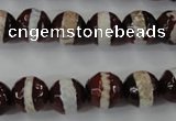 CAG6363 15 inches 10mm faceted round tibetan agate gemstone beads