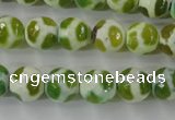 CAG6374 15 inches 8mm faceted round tibetan agate gemstone beads