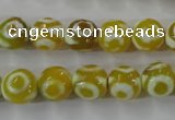 CAG6387 15 inches 8mm faceted round tibetan agate gemstone beads