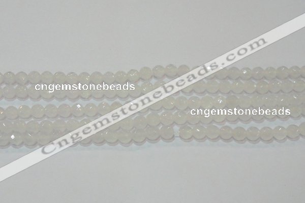CAG6511 15.5 inches 6mm faceted round Brazilian white agate beads