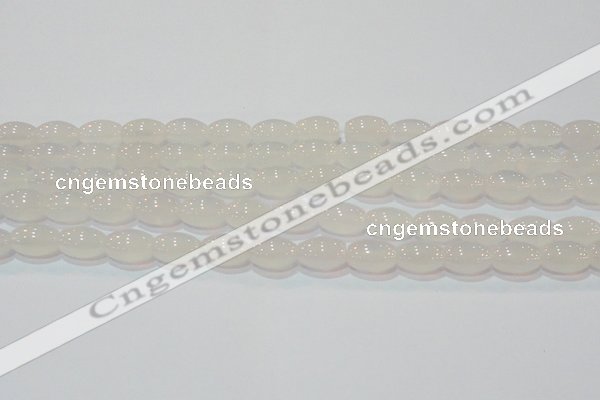 CAG6525 15.5 inches 8*12mm rice Brazilian white agate beads