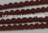 CAG6550 15.5 inches 4mm round matte red agate beads wholesale