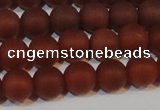 CAG6553 15.5 inches 7mm round matte red agate beads wholesale