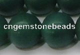 CAG6575 15.5 inches 20mm round matte green agate beads wholesale