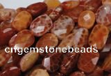 CAG661 15.5 inches 10*14mm faceted rectangle natural fire agate beads