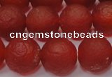 CAG6701 15 inches 10mm round red pilates agate beads