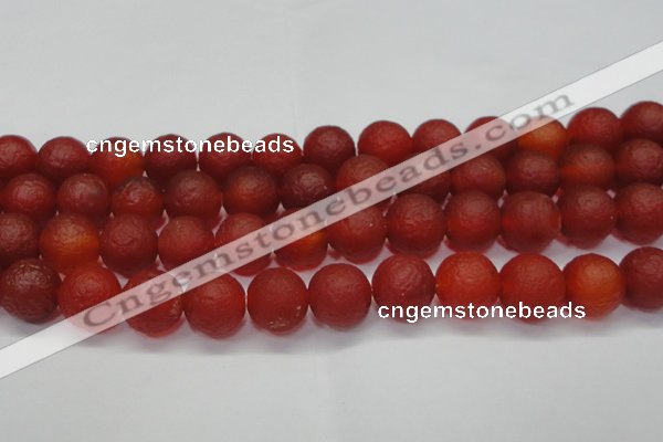 CAG6702 15 inches 12mm round red pilates agate beads