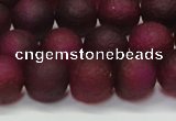 CAG6710 15 inches 8mm round plum pilates agate beads