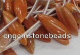 CAG685 15.5 inches 10*30mm marquise natural fire agate beads