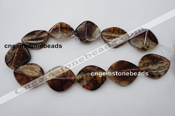 CAG697 15.5 inches 30*35mm freeform dragon veins agate beads