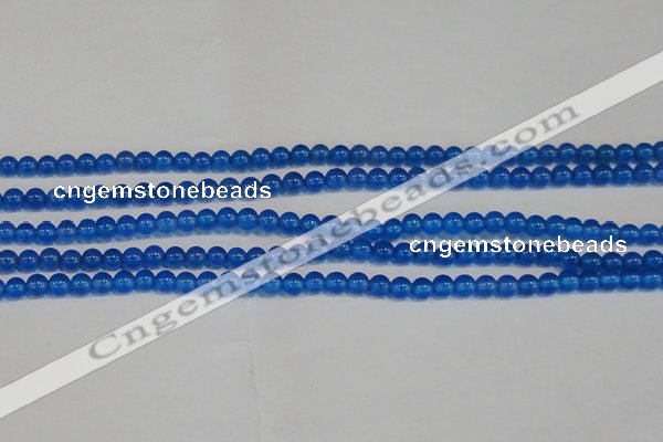 CAG7158 15.5 inches 4mm round blue agate gemstone beads