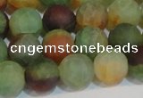 CAG7169 15.5 inches 10mm round matte rainbow agate gemstone beads