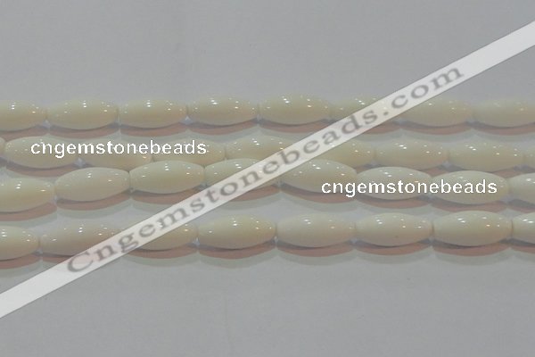 CAG7206 15.5 inches 7*21mm rice white agate gemstone beads