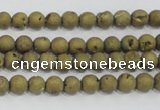 CAG7445 15.5 inches 4mm round plated druzy agate beads wholesale