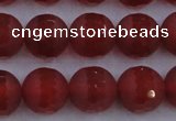 CAG7459 15.5 inches 12mm faceted round matte red agate beads