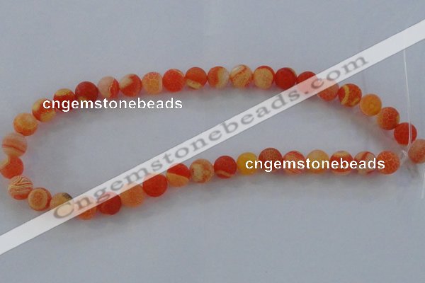 CAG7497 15.5 inches 10mm round frosted agate beads wholesale