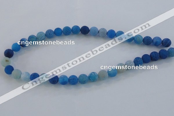 CAG7540 15.5 inches 16mm round frosted agate beads wholesale