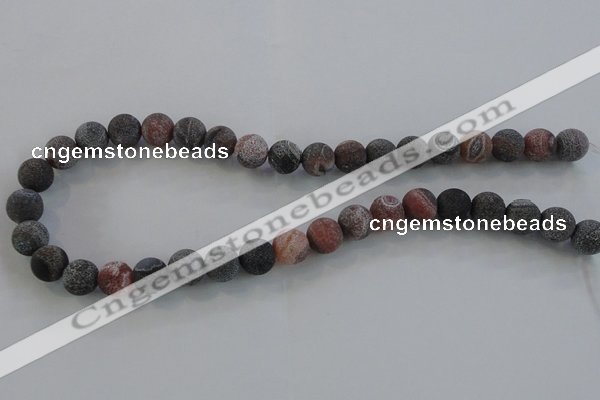 CAG7553 15.5 inches 10mm round frosted agate beads wholesale