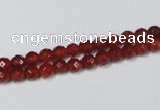 CAG7861 15.5 inches 3mm faceted round red agate beads wholesale