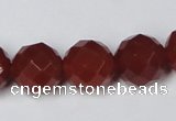 CAG7863 15.5 inches 16mm faceted round red agate beads wholesale
