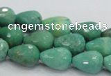CAG7877 15.5 inches 10*14mm faceted teardrop grass agate beads