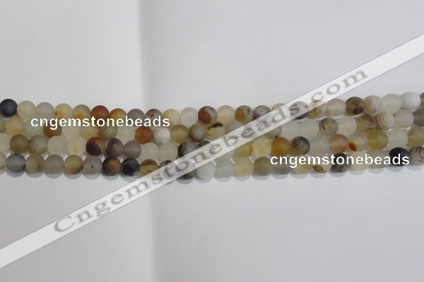 CAG8010 15.5 inches 4mm round matte Montana agate gemstone beads
