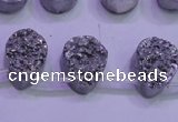 CAG8112 Top drilled 12*16mm teardrop silver plated druzy agate beads