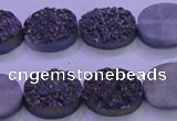CAG8174 7.5 inches 13*18mm oval rainbow plated druzy agate beads