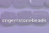 CAG8220 Top drilled 12*16mm rectangle white plated druzy agate beads