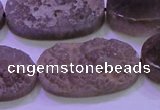 CAG8447 15.5 inches 15*30mm oval grey druzy agate gemstone beads