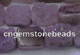 CAG8452 15.5 inches 12*16mm rectangle grey druzy agate gemstone beads