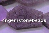 CAG8460 15.5 inches 25*35mm - 30*40mm freeform grey druzy agate beads