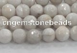 CAG8516 15.5 inches 10mm faceted round grey agate beads wholesale