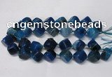 CAG8575 15.5 inches 15*16mm - 17*18mm cube dragon veins agate beads