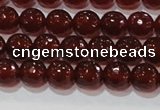 CAG8591 15.5 inches 8mm faceted round red agate gemstone beads
