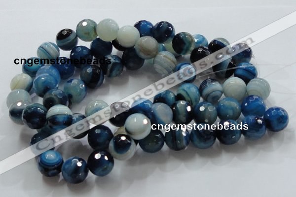 CAG868 15.5 inches 18mm faceted roundagate gemstone beads