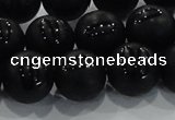 CAG8739 15.5 inches 14mm round matte tibetan agate gemstone beads
