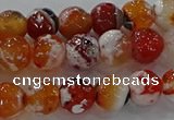 CAG9015 15.5 inches 8mm faceted round fire crackle agate beads