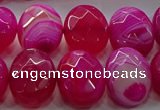 CAG9056 15.5 inches 15*20mm faceted oval line agate beads