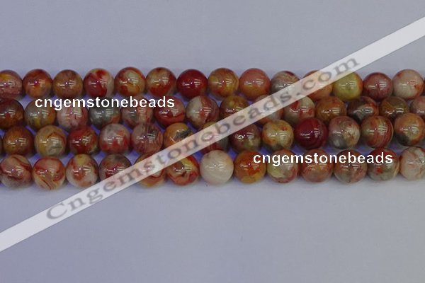 CAG9105 15.5 inches 14mm round red crazy lace agate beads