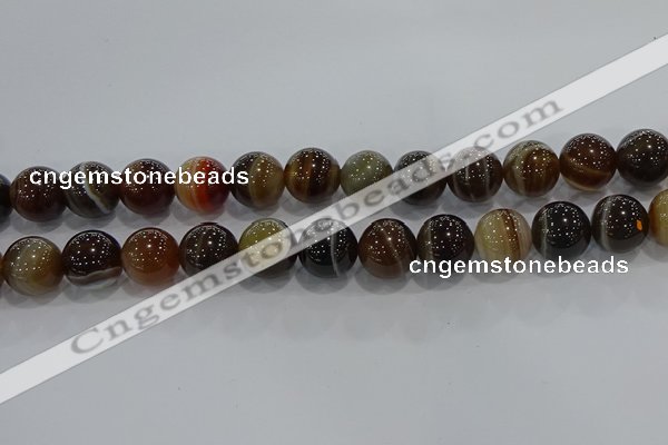 CAG9206 15.5 inches 14mm round line agate gemstone beads