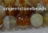 CAG9224 15.5 inches 12mm faceted round line agate beads wholesale